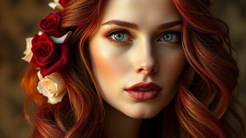 Renaissance Beauty: A Captivating Portrait with Red Hair