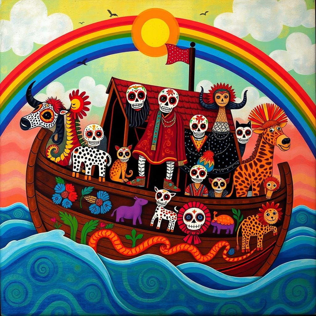 Noah's Ark in Dia de los Muertos Style
