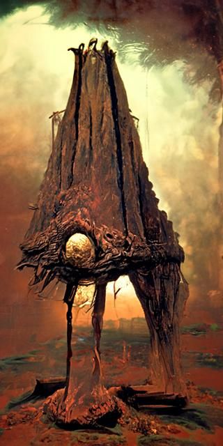 Nightmarish Castle in Dystopian Surrealism