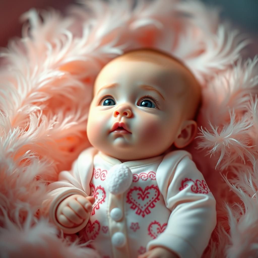 Newborn Baby in Anime Art Style with Dreamlike Colors