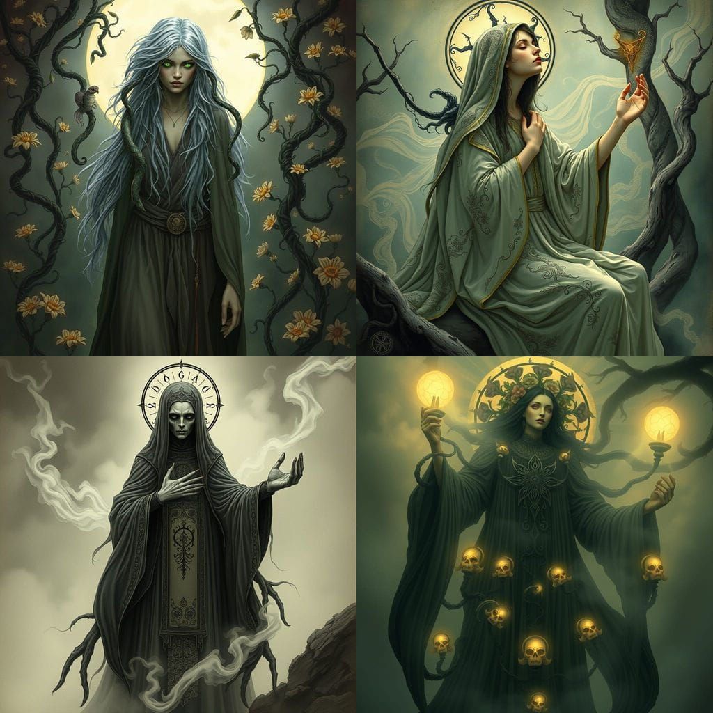 Ethereal Oracle in Art Nouveau Style