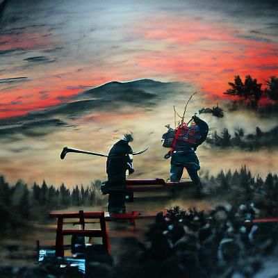 Samurai Warriors Clash in Epic Battle Scene