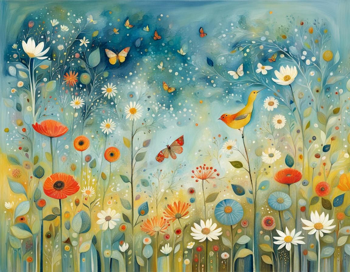 Surrealistic Landscape with Abstracted Forms in a Dreamlike ...