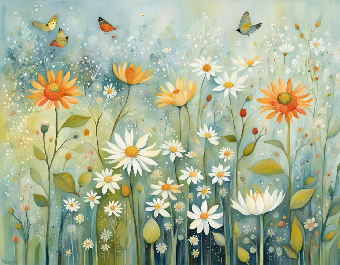 Dreamlike Landscape with Majestic Mountains in the Distance