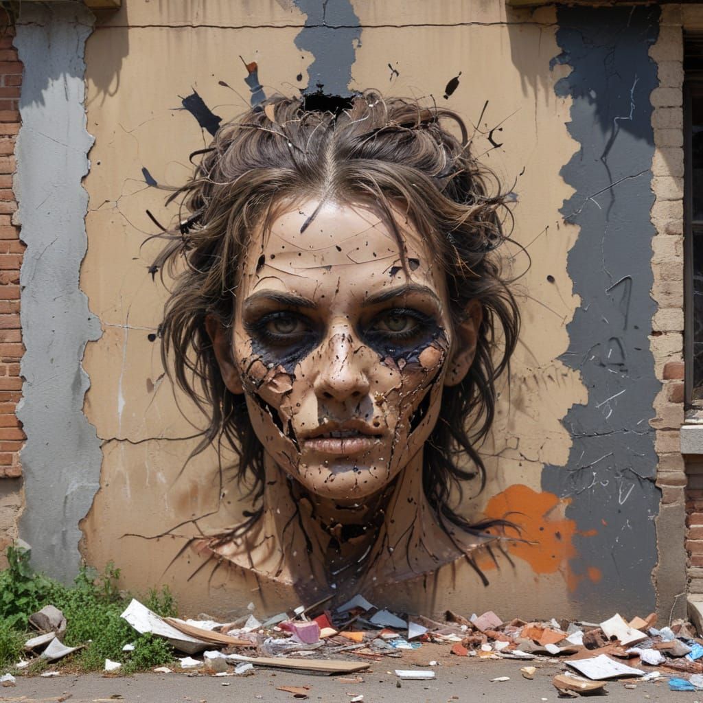 Abandoned Ruins in a Cyberpunk Aesthetic