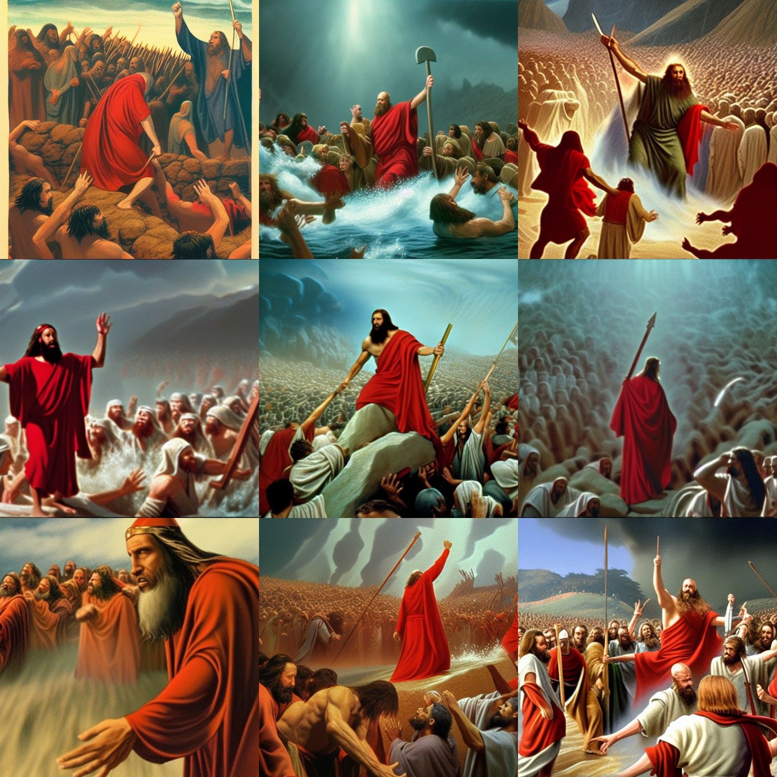 Moses Parting the Red Sea: A Biblical Scene