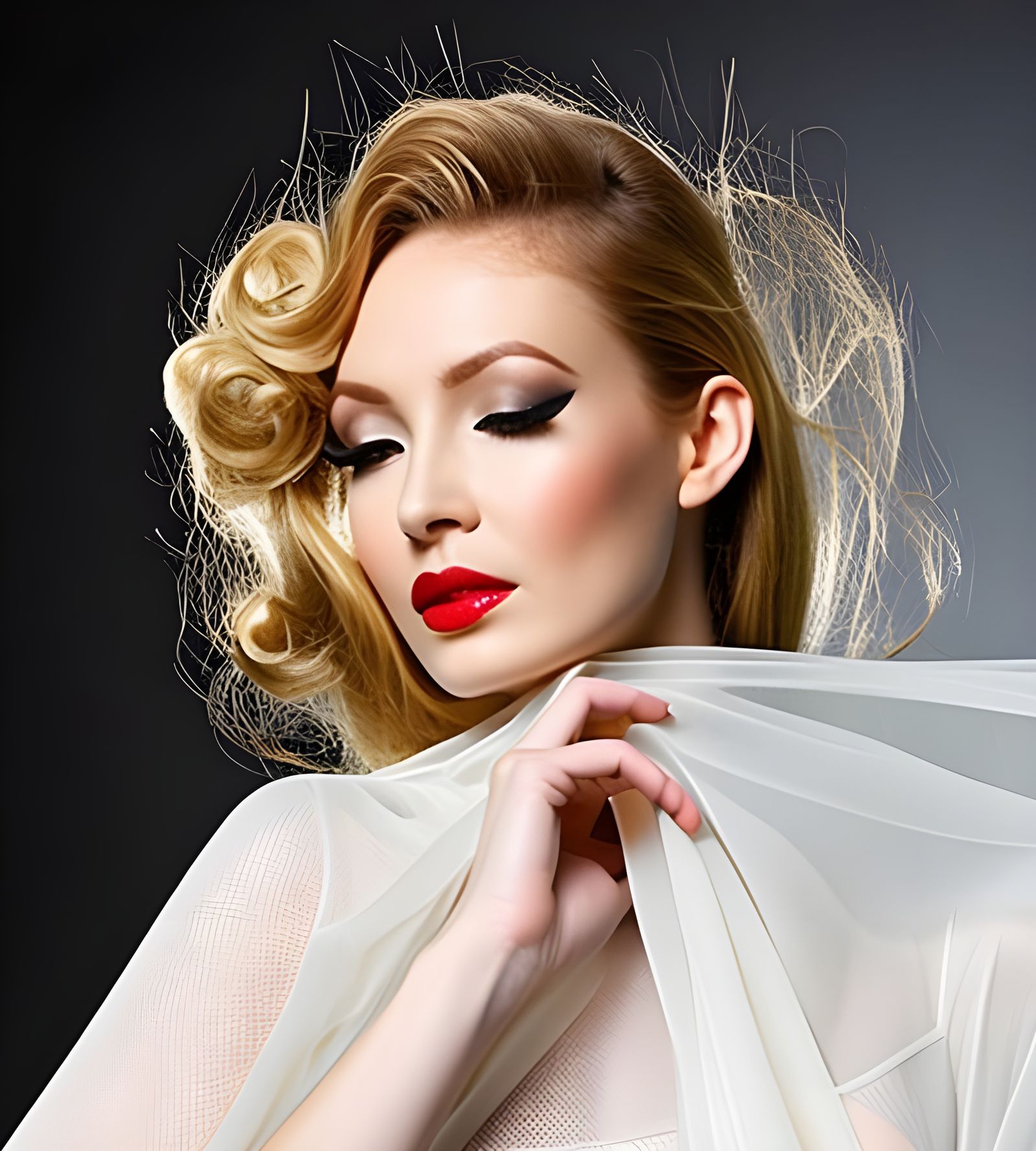 Renaissance Beauty in Art Gallery: Golden Hour Portrait