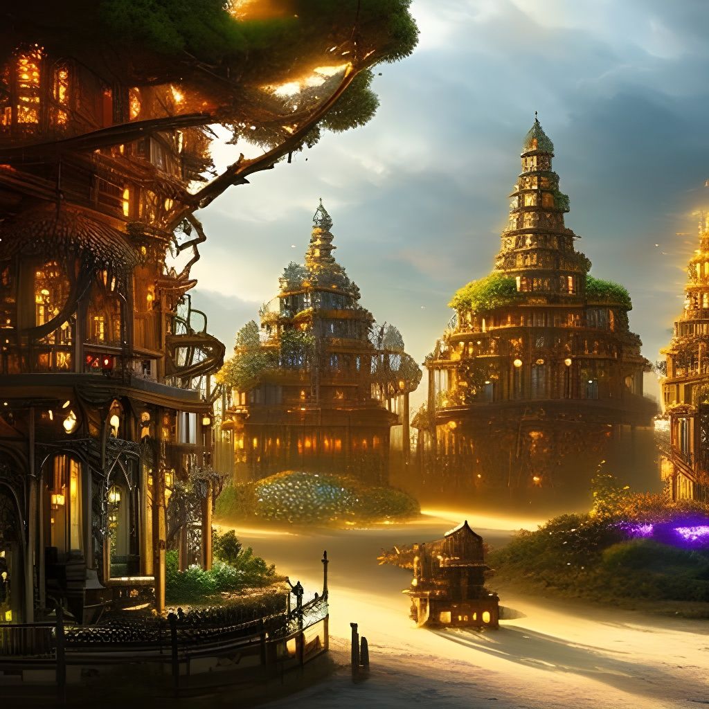 Clockpunk Desert Oasis: A Digital Masterpiece