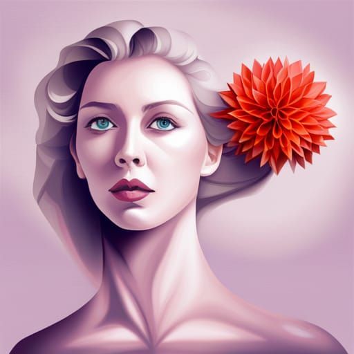 Origami Woman on a Beach