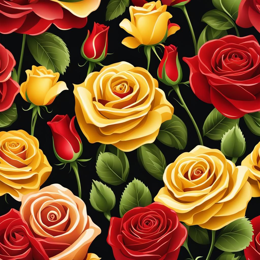 Romantic Yellow and Red Flower App Icon