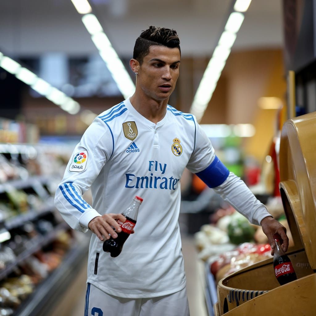 Cristiano Ronaldo in Real Madrid Jersey Throws Coca Cola in ...