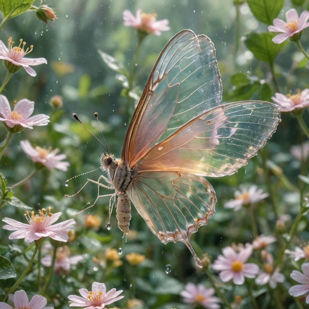 Jelly Butterfly with Translucent Wings as Digital Art