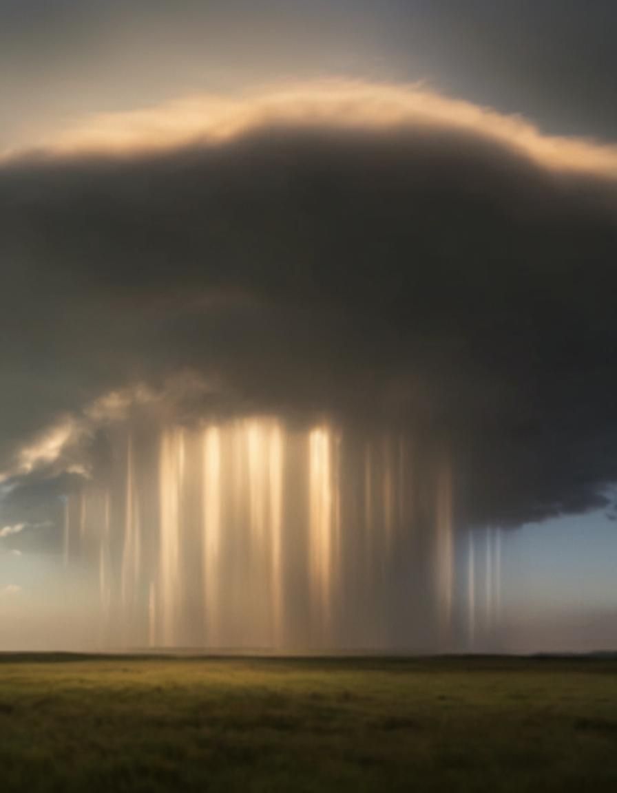 Ethereal Landscape with Descending Rays of Light