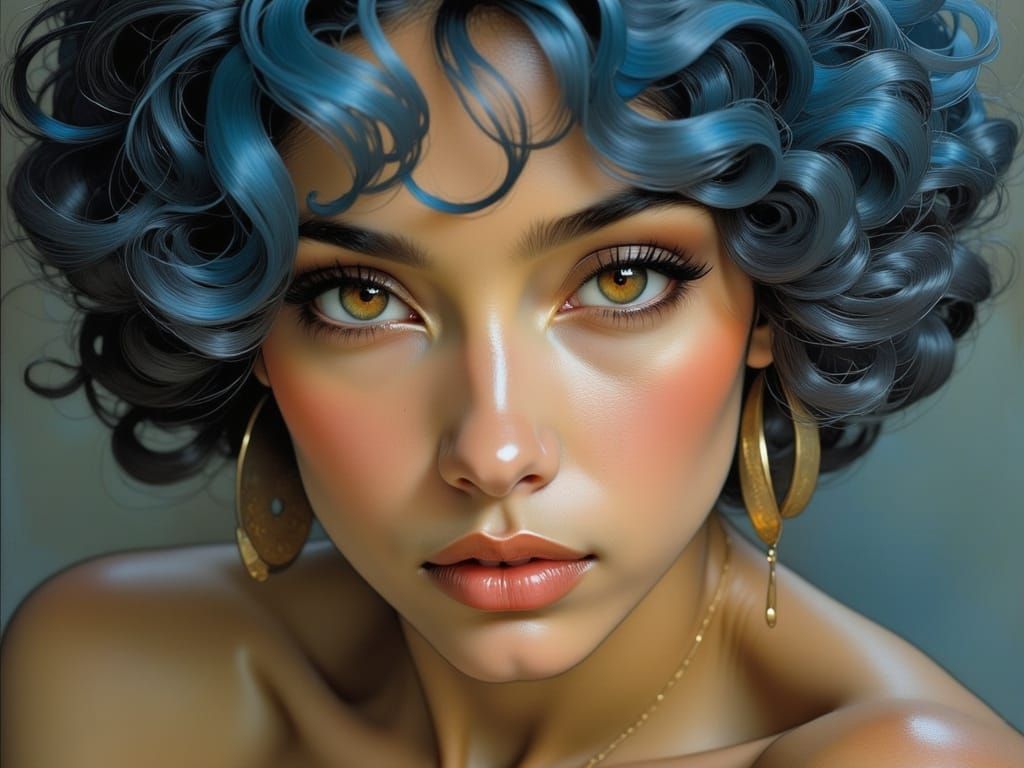 Exotic Dancer with Asymmetric Hair in Vibrant Colors