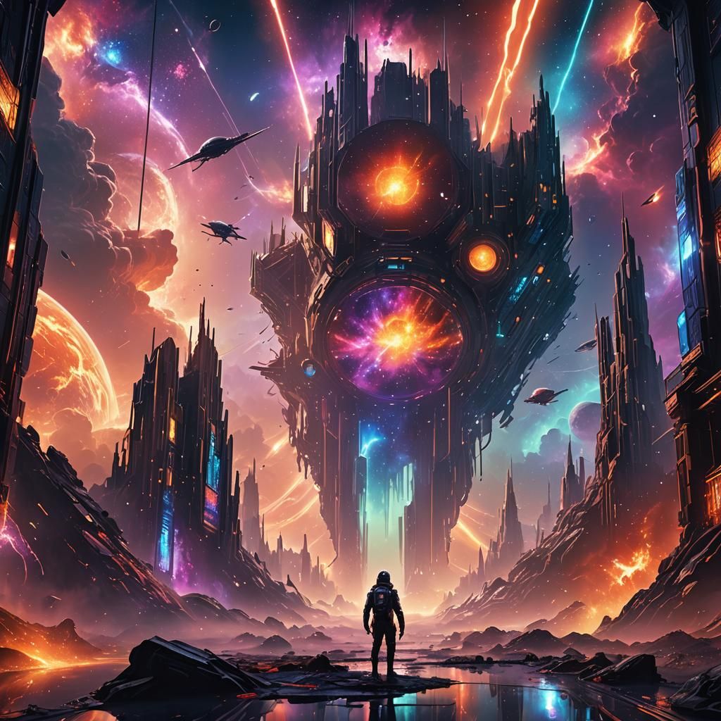 Futuristic Space Scene Concept Art in 8K