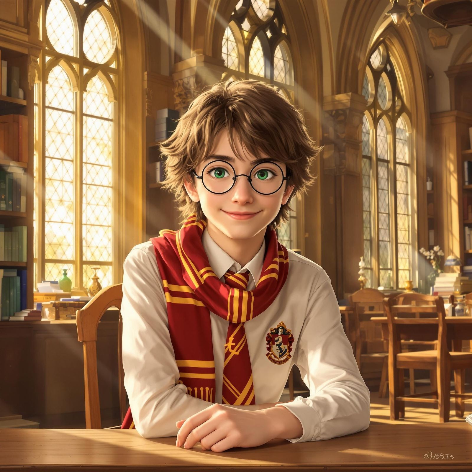 Magical Realism Portrait of Androgynous Harry Potter