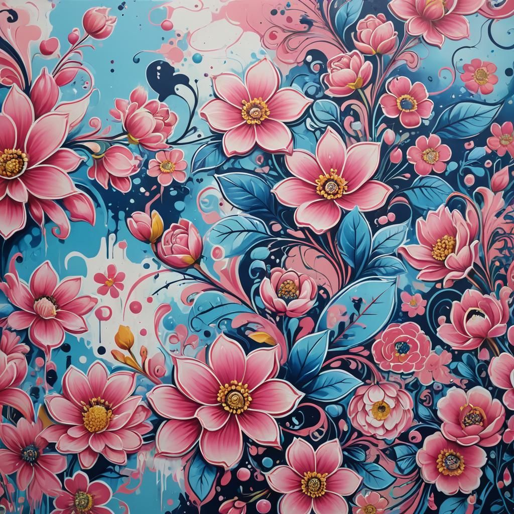 Salon Mural in Graffiti Art Style