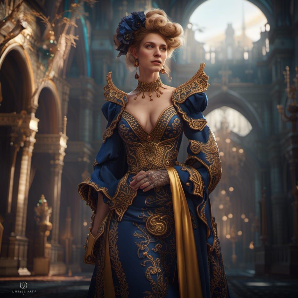Fantastical Dress in Detailed Matte Painting Style