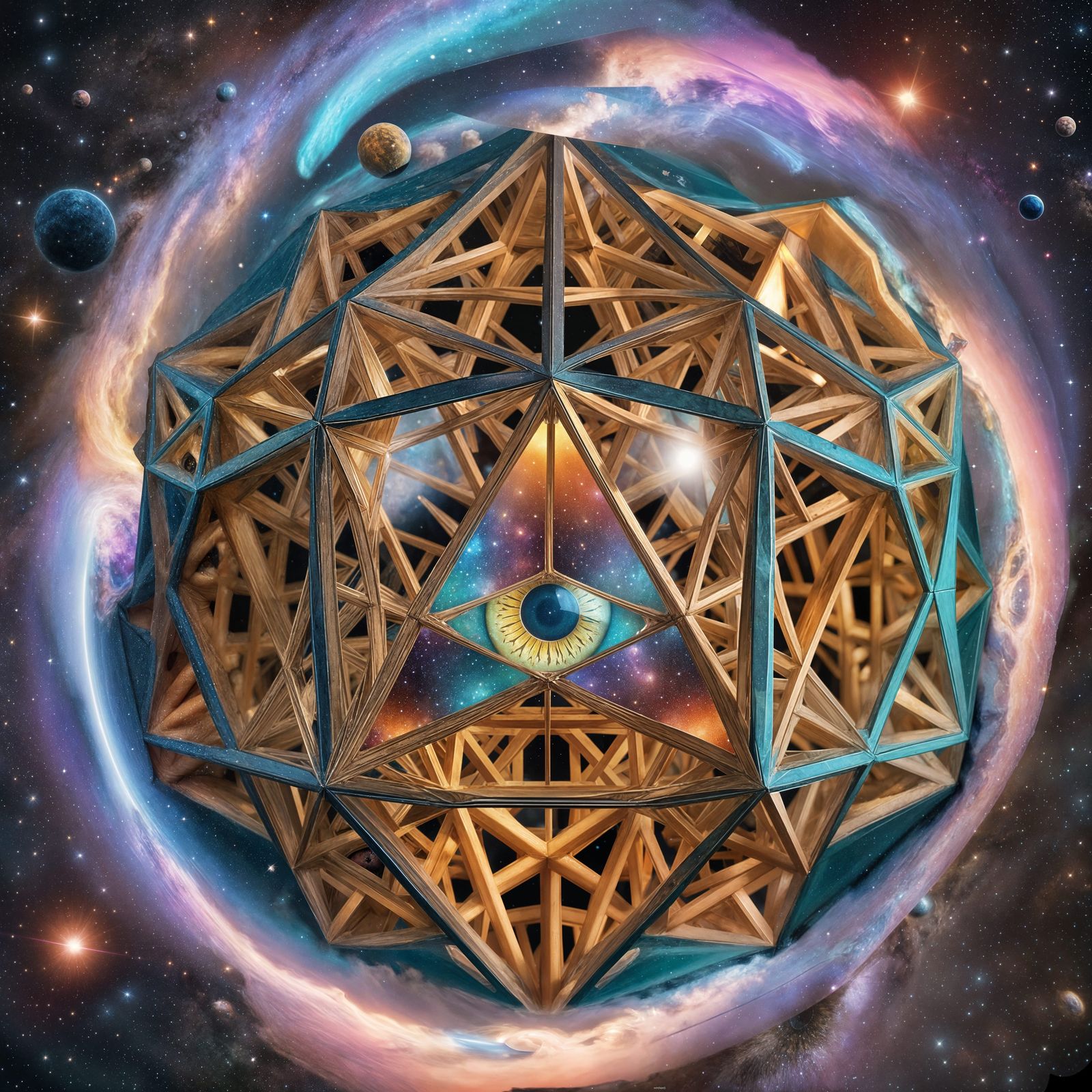 E8 Lattice Polytope with Cosmic Starry Background