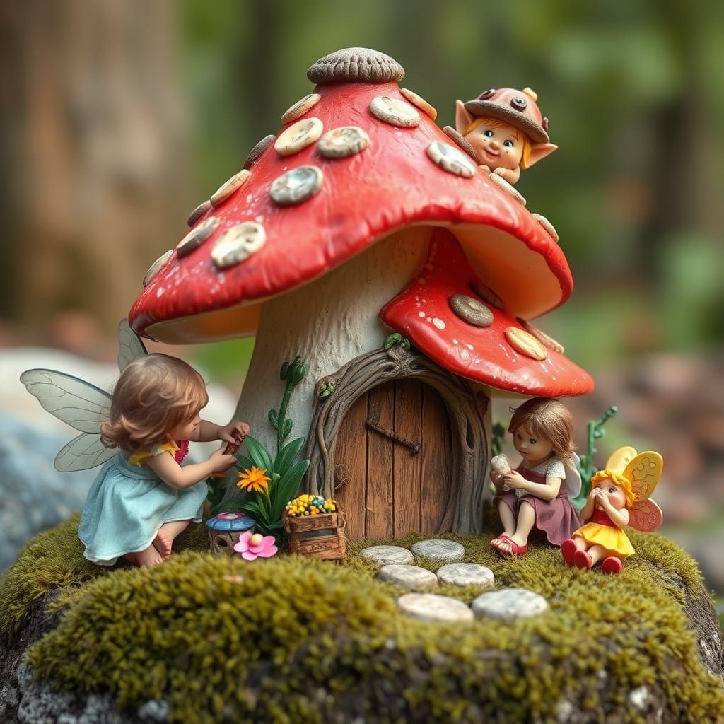 Whimsical Mushroom Village for Pixies and Fairies