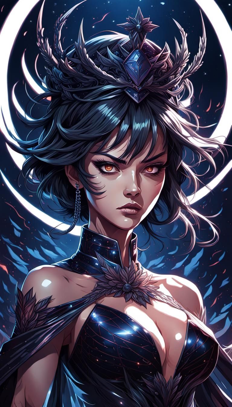 Angry Anime Queen of the Night Portrait