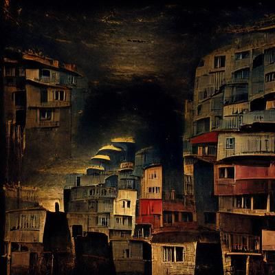 Monochrome Cityscape in Daguerreotype Style