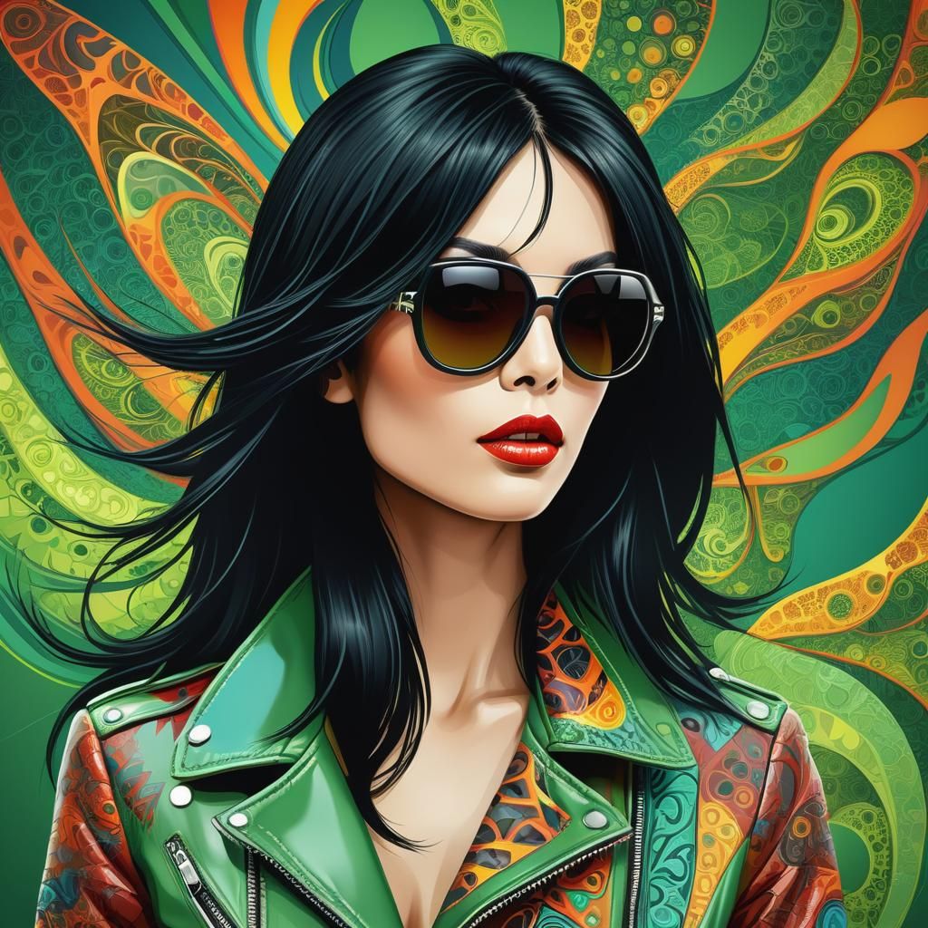 Beautiful Rock Star Portrait in 60s Style