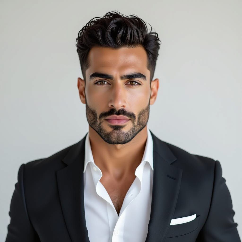 Elegant Portrait of Middle Eastern Man with Gold Chains