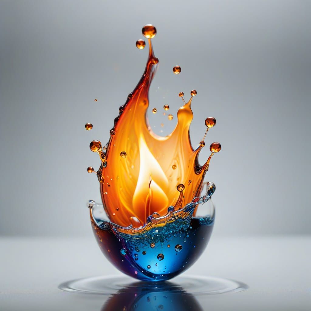 Flame and Water Merge in Mid-Air