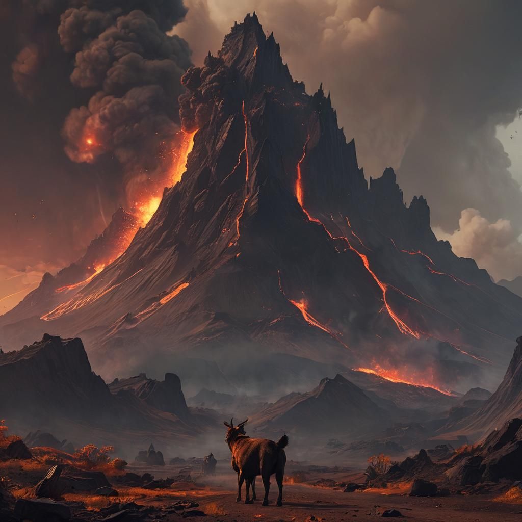 Epic Volcanic Eruption in Cinematic Style