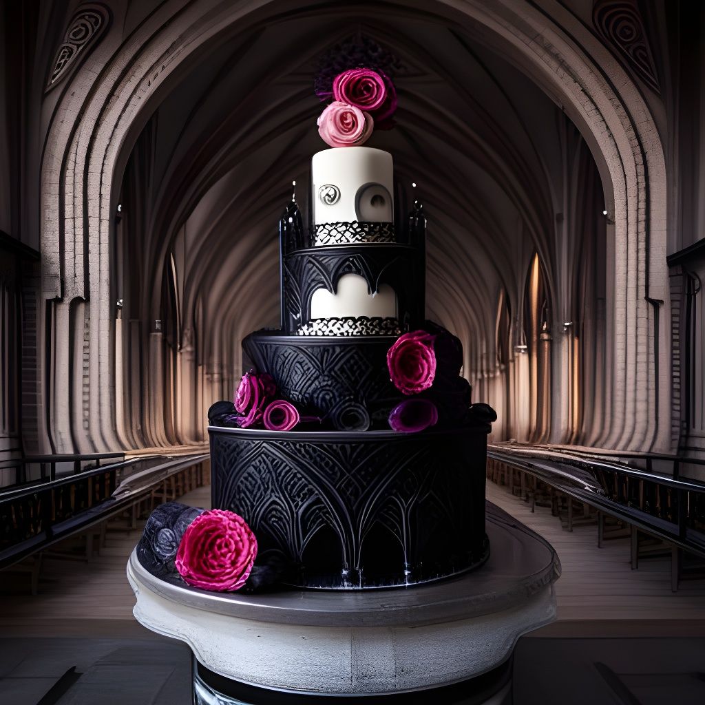 Gothic Cake with Gothic Arches Design