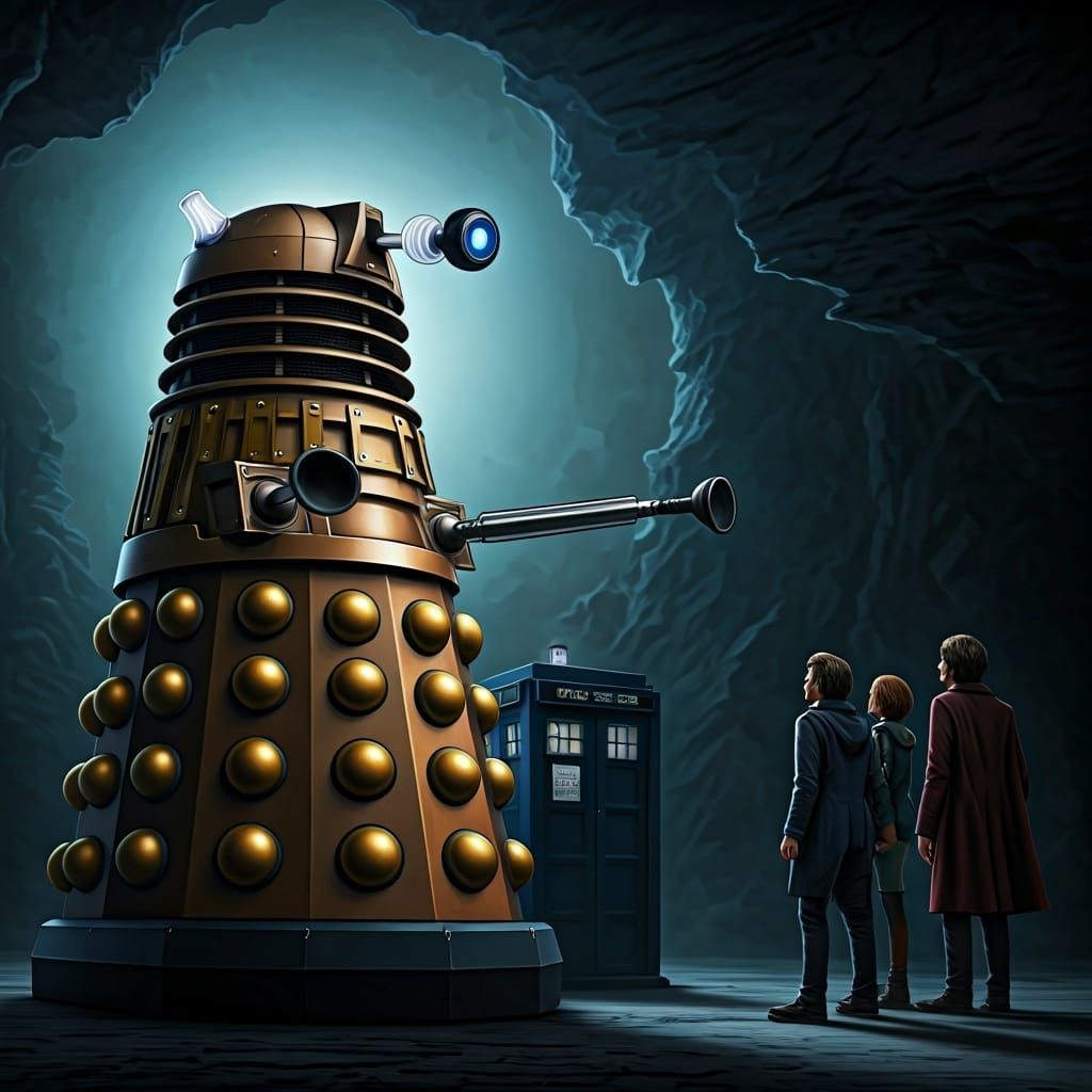 Giant Dalek and Tiny TARDIS at Cardiff Rift