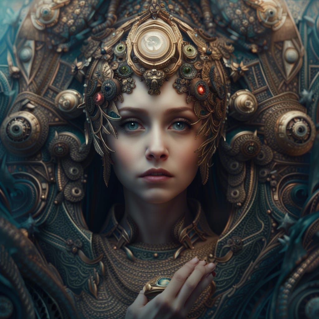 Intense Gaze: Beautiful Eyes in Digital Painting Style