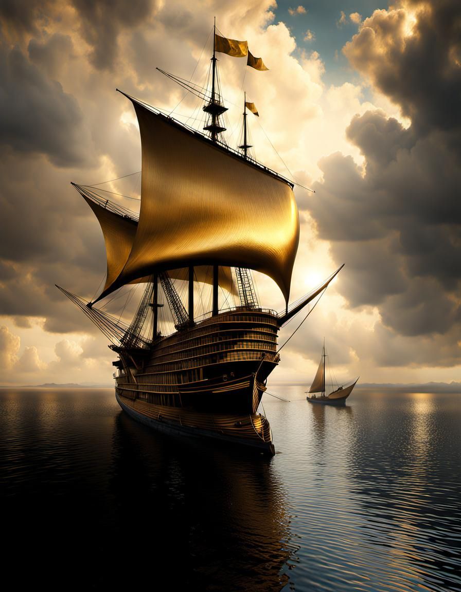 Abstract Golden Cycles in Hyperrealistic Digital Art