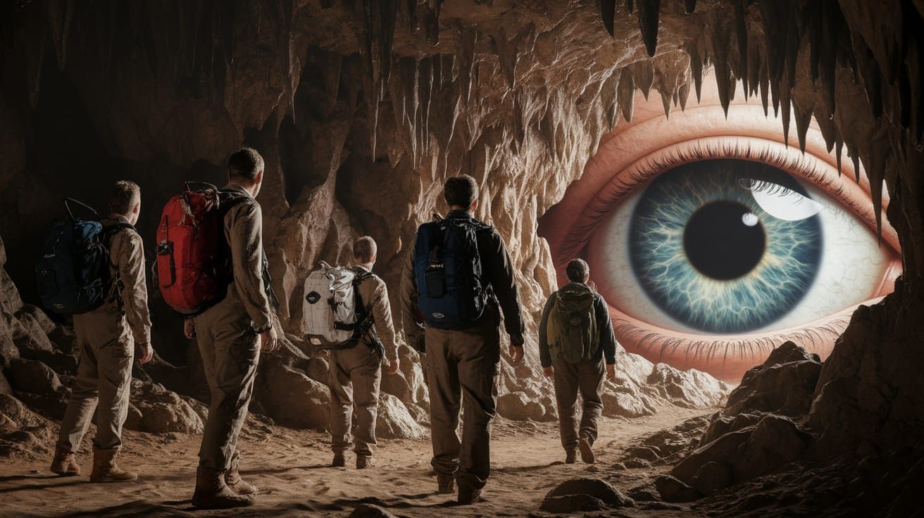 Wearied Explorers Discover the Gigantic Eye