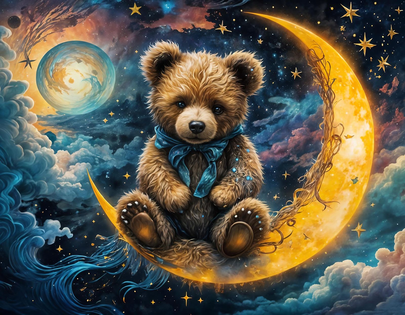 Teddy Dreams On The Moonbeam