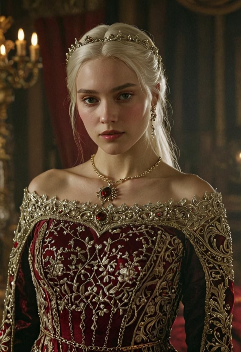 Medieval Princess in Exquisite Chamber: Photorealistic Detai...