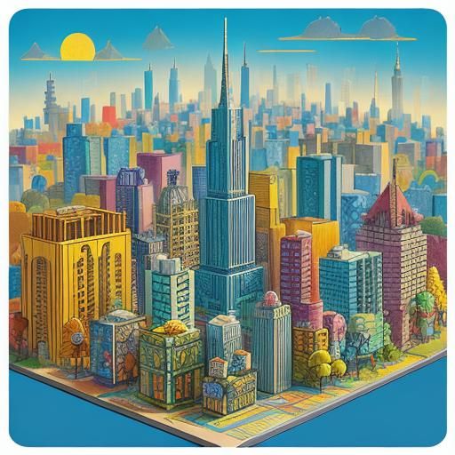 “Whimsical Metropolis: A Paper Cityscape”