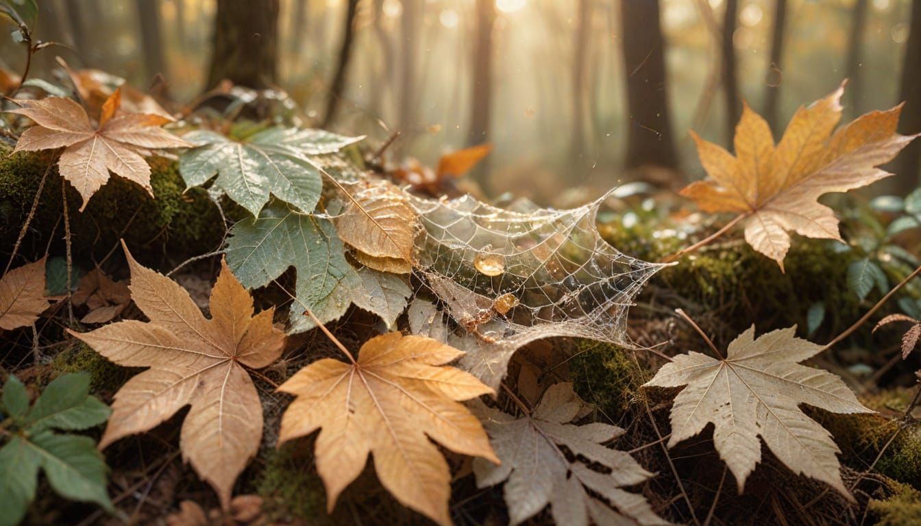 Serene Forest at Sunrise in Mixed Media Collage