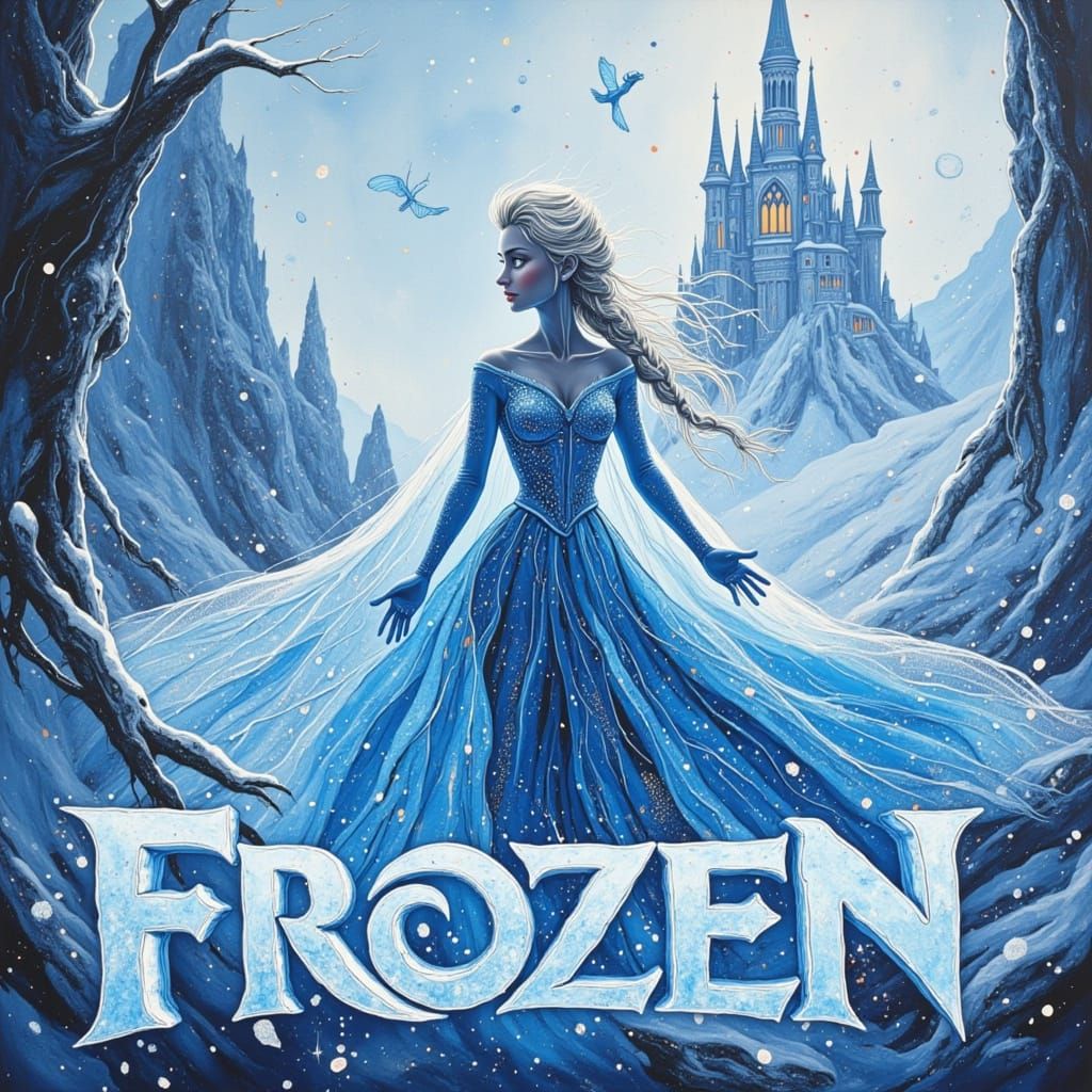 Elsa's Icy Kingdom: Frozen Movie Poster Art