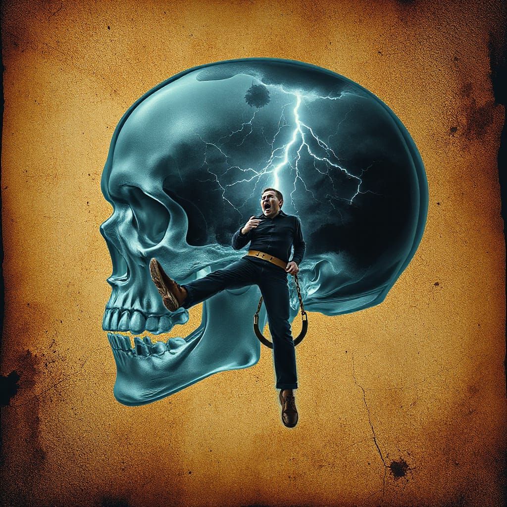 Surreal Skull X-Ray Reveals Inner Turmoil