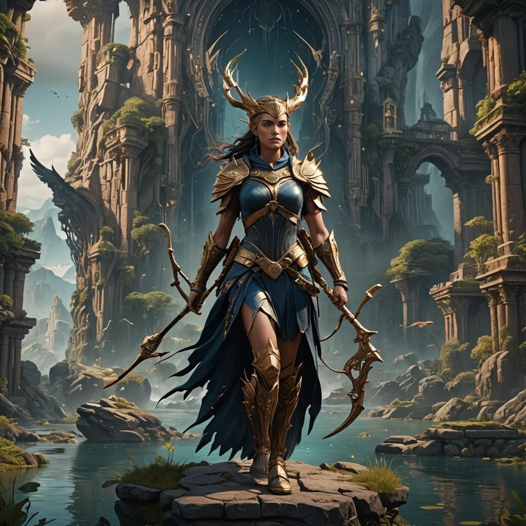 Artemis: Detailed Matte Painting in Fantasy Style