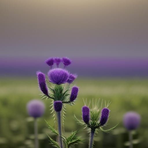 Surreal Closeup of a Thistle in Ethereal Light
