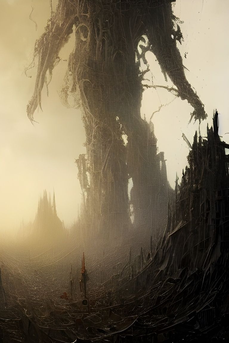 Terrifying Cyborg Monster Illustration in Photorealistic Sty...