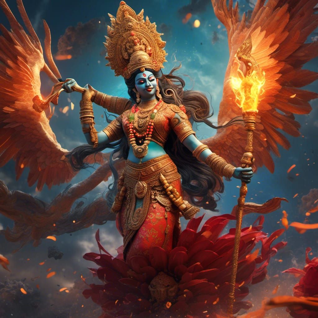 Bagalamukhi: Crane Faced Hindu Goddess Digital Art