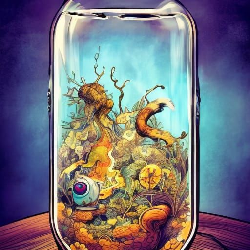 Terrarium Jar with Four Elements