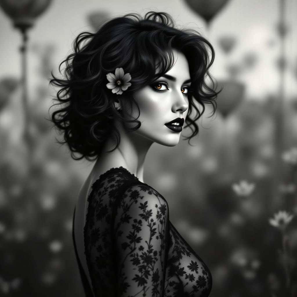 Elegant Woman in Classic Pin-Up Style
