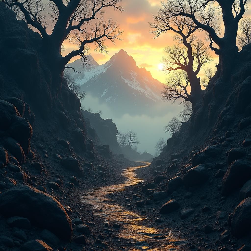 Ominous Path to Nordic Underworld in Hyperrealism