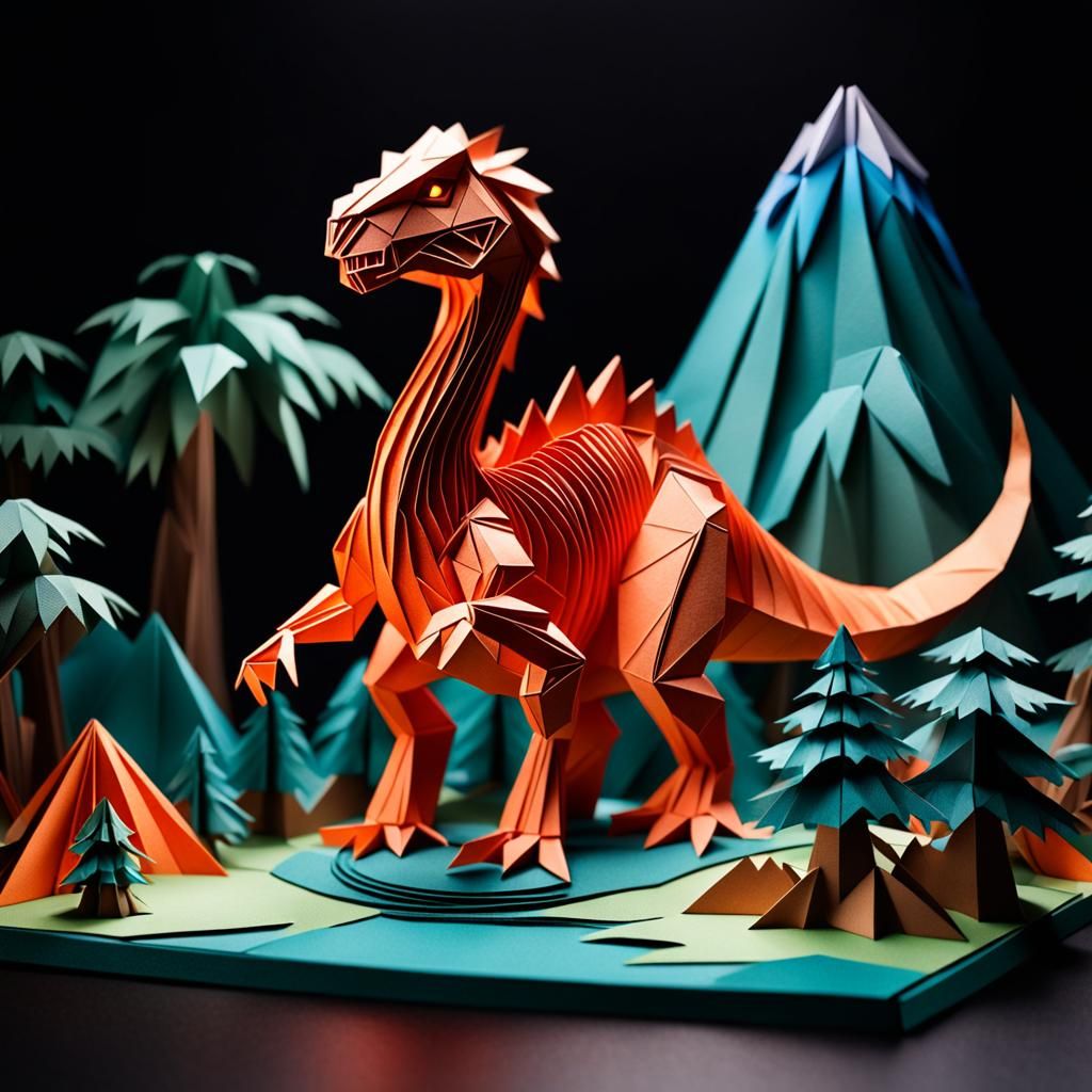 Kirigami Anna Kendrick in a Dramatic Dinosaur Scene