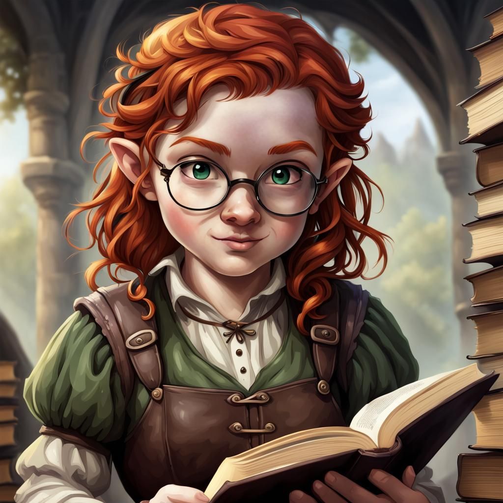 Red-Headed Halfling Book Nerd